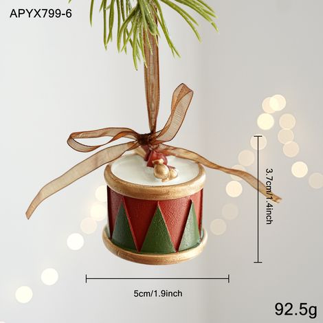 Décoration de Noël en résine peinte, suspension pour sapin avec cloche rétro en relief, ornement coloré style cartoon, accessoire festif pour maison et fête (1/5)