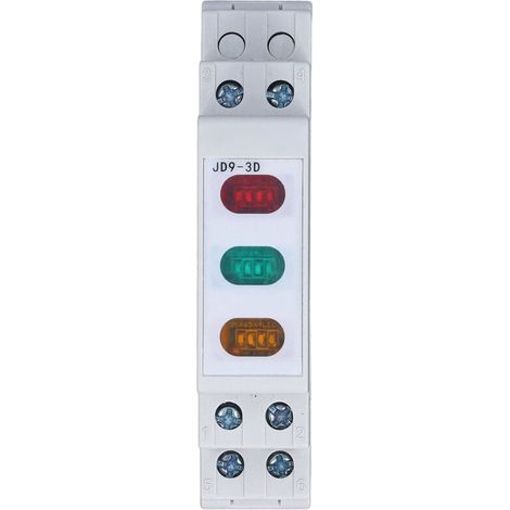 Indicatore luminoso su guida DIN, lampada a LED rossa, gialla o verde per contattore ad avviamento magnetico, 230 V CA/CC -Crezuo