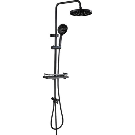 Système de douche Noir, Kit de douche, Réglable en Hauteur (1/5)