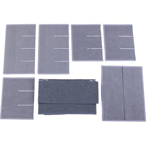 boîte de rangement-Boîte de rangement pour verres à pied avec 12 compartiments, design portable et matériau résistant, couleur gris, étiquettes incluses (1/5)