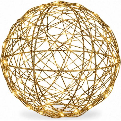 30 cm Gold LED Decor Orb - Warm White Light Sphere (1/5)