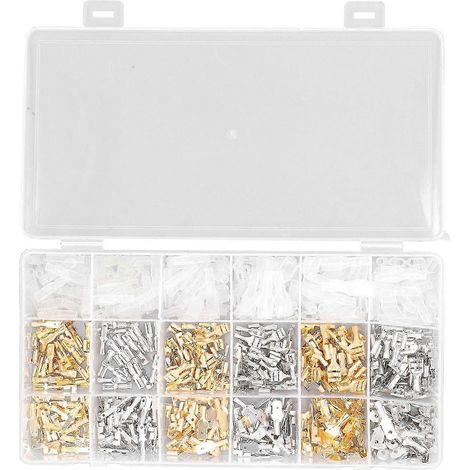 540 Stück Crimp-Anschlüsse (männlich/weiblich) mit Isolierhülse 2,8, 4,8, 6,3 mm für Drahtverbindungen