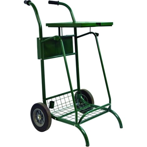 Chariot de voirie Mobisac - avec couvercle - roues caoutchouc - 2x110l - vert mousse - RAL 6005 (1/4)