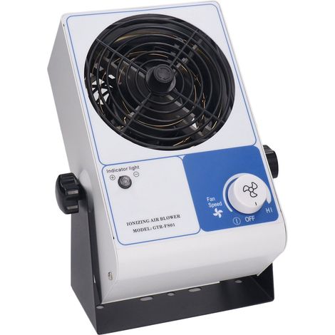 Souffleur d'air ionisé de bureau antidérapant industriel, ventilateur ESD antistatique réglable pour lignes de production, prise UE 220-240V (1/5)