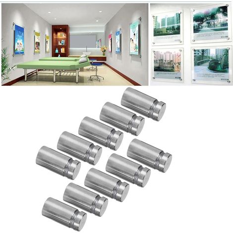 Zylinderschrauben-Set für Werbenägel, Glasabstandshalter, korrosions- und kratzfest, Befestigungsset. (1/5)