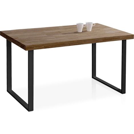 Mesa de comedor Natural Roble boreal – Negro 140x80 (1/5)