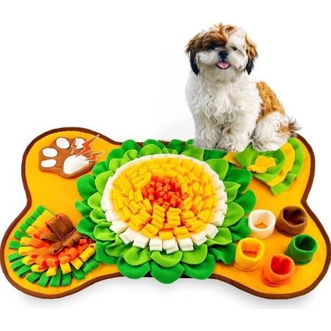 Tapis de Fouille Chien,Tapis de Chien Snuffle Mat Pliable,Renifler Le Tapis pour Les Chiens Plusieurs Options de Difficulté,64x43cm (1/4)