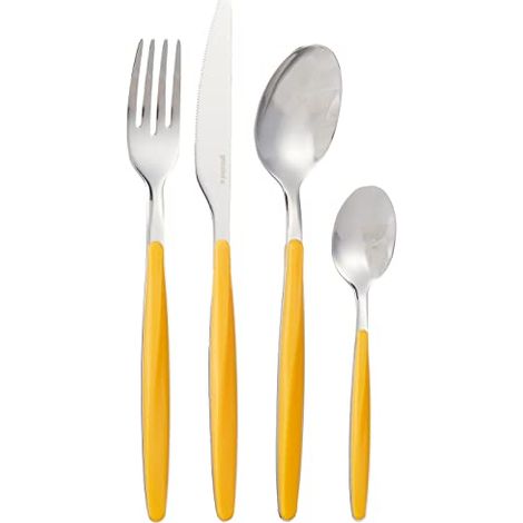 Guzzini My Fusion Set 24 Posate, 16.8 x 7.5 x 25.5 cm, Giallo (Ochre) (1/4)
