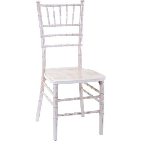 Stuhl aus gebleichtem Chiavari-Holz mit elfenbeinfarbenem Kissen 40x40h43 - 92 cm (1/3)
