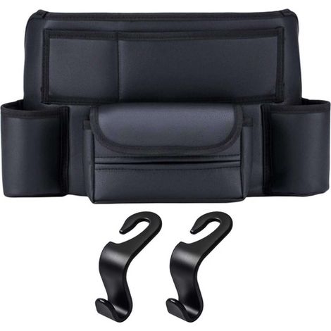 Alogy Auto-Organizer für Autositze, Getränkehalter, Taschentücher, Schwarz + 2x Kopfstützenhalter (1/5)