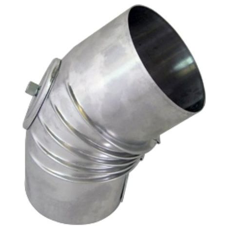 Coude en aluminium Bertrams 14BG45-110KV 45 °, Ø 110 x 2000 mm, nervuré, avec 2000 commande
