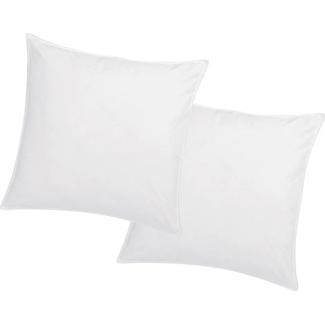 Guanciale memory foam mémofill 60 x 60 cm in Percalle di Cotone 91 fili/cm² 750g Bianco - Lotto di 2 - AUXENCE (1/3)