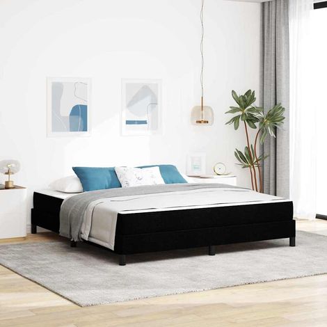 Boxspringbett mit Matratze Schwarz 180 x 200 cm Stoff