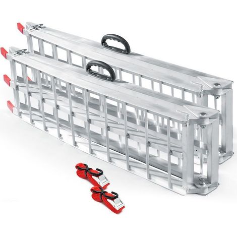 Paire de Rampes de chargement moto pliable 680 kg 226 cm de long (1/2)