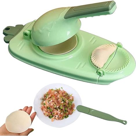 Moule à ravioli 2 en 1 vert pièce pour faire des dumplings (1/2)