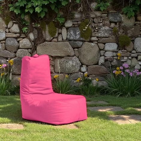Pouf poire extérieur rose avec poches latérales ARTA (1/3)