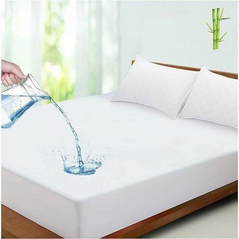 Protège matelas imperméable, absorbant et anti-acariens 150 x 190 cm,Housse Matelas (1/5)