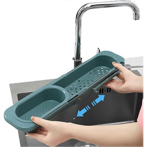 Telescopic sponge holder for sink, storage basket, telescopic drainer, sponge organizer. (1/5)