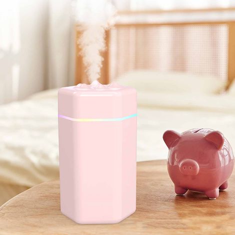 Petit humidificateur USB grande capacité, brumisation efficace, fonctionnement silencieux, portable, idéal pour les voyages, le bureau ou la voiture (rose). (1/5)