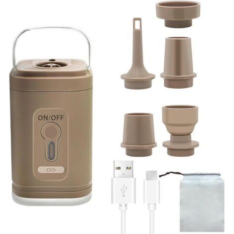 Mini Electric Air Pump, Portable Travel Air Pump, 2 in 1 Pump for Air Mattress and Vacuum Bag, Camping Pump for Inflating and Deflation (1/4)