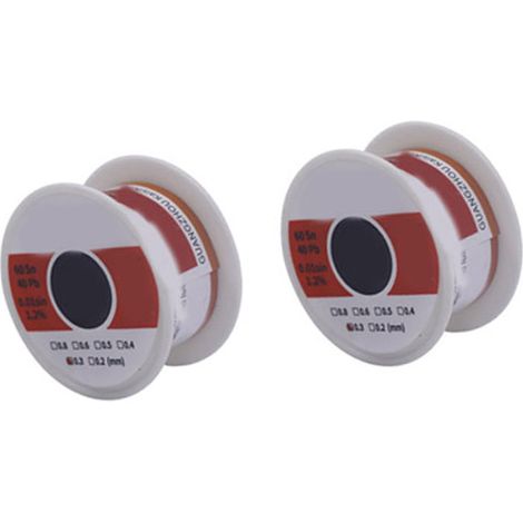Kit de 2 rouleaux de fil à souder à l'étain, faible résidu, stable, pour LED et ordinateur, 0,5 mm, 50 g (1/5)