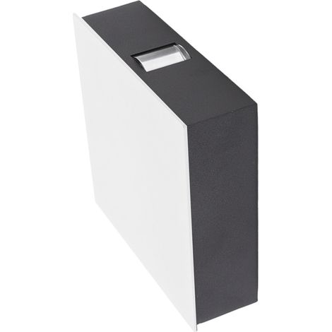 Applique murale LED en aluminium blanc chaud 6W 2 LED, éclairage vers le haut et vers le bas, décorative et étanche, AC85 à 265V, forme carrée, coque blanche (1/5)