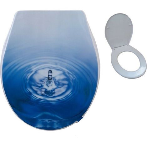 Trade Shop - Universelle Badezimmer-WC-Abdeckung, 44 x 36,5 cm, Soft Water Drop Fantasy - -3,5 - (1/5)