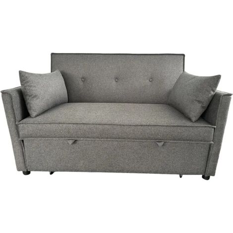 Divano letto Steven in tessuto grigio scuro cm 130×86×80