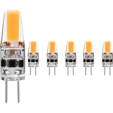 Ampoules G4 LED Dimmable,3W LED - Blanc Chaud 2700K,AC/DC 12-24V,Sans Scintillement,Angle de Faisceau 360°,Lot de 5 (1/4)