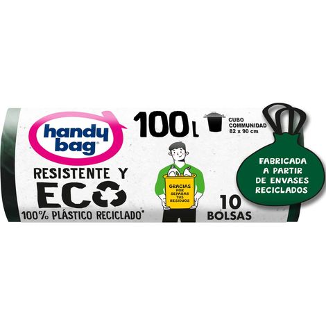 Handy Bag Bags de 100L Eco Friendly Waste, 95% Recycled, Extra Strong, 10 bags Bags