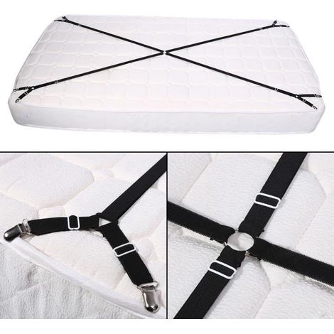 Drap Attaches boucle Sangle Triangle anti-glissant Clips Pinces pour fixation Draps croix noir (1/4)