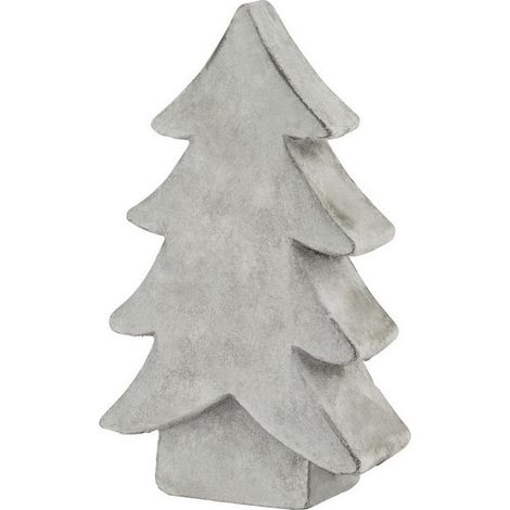 Athena Stone Medium Christmas Tree - Ceramic - L6 x W14 x H24 cm - White