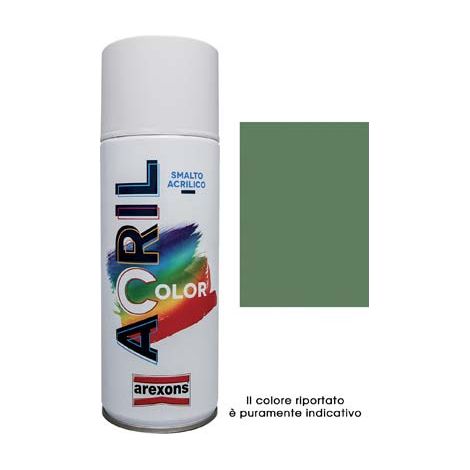 Smalto Spray Acril Color Arexons Verde Reseda Ral 6011 400 ml 6 Pezzi