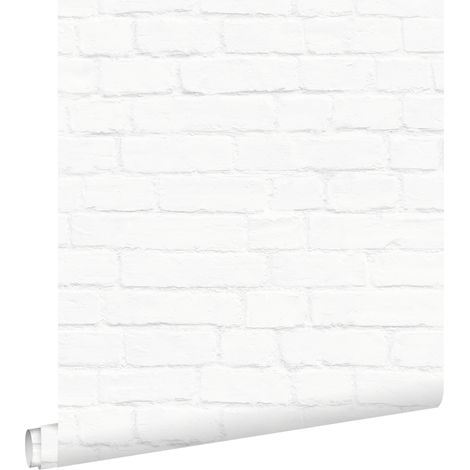 papier peint brique blanc  - ESTAhome