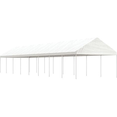 Pavillon mit Dach Weiß 17,84x4,08x3,22 m Polyethylen