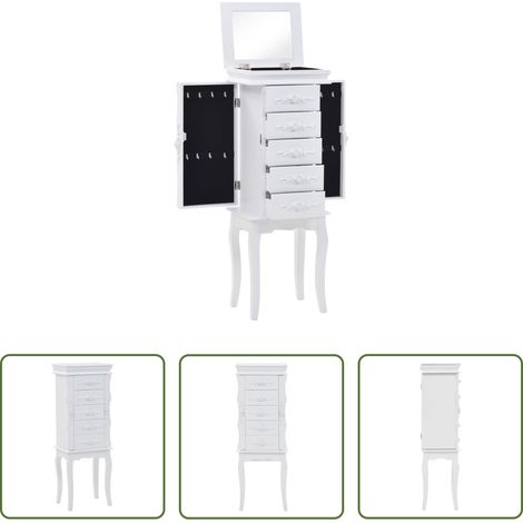 Rangement bijoux -  Armoire à bijoux sur pieds Blanc (1/5)