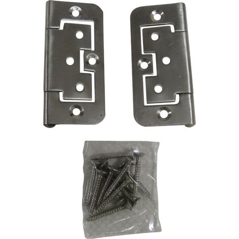 Stainless Steel Flush Hinges X2 (Pair Hurlinges Cabinet Door Inset Silver)