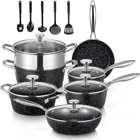 Induction Cookware Set, 17-Piece Non-Stick Coating (1/5)