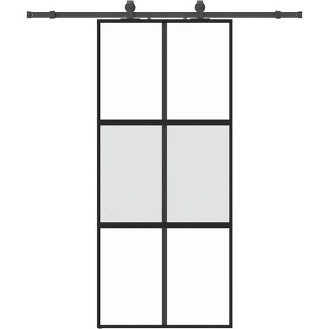 Maison Exclusive - Schiebetür mit Beschlag Schwarz 90x205 cm Hart