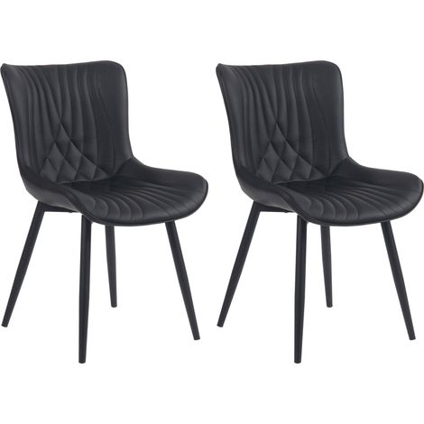 Lot de 2 chaises Brady Noir Similicuir (1/5)