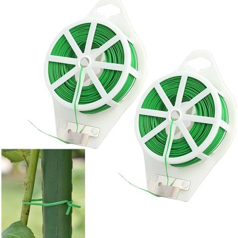 2 PCS Fil de Serrage pour Jardin, 0.2MM100 M, Ficelle d’Attache Plastifiée Verte pour Tuteur Tomates, Plantes Grimpantes, Arbustes, Fleurs, Lien Attache Plante Polyvalent (1/5)