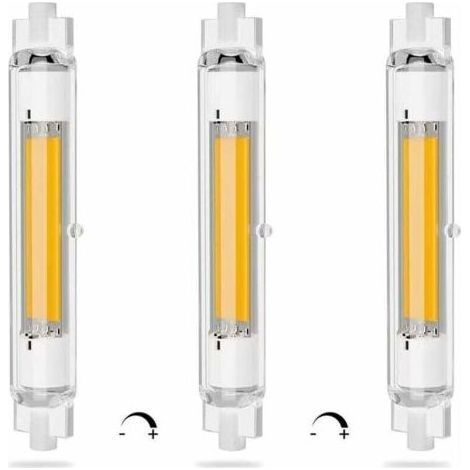 R7S LED 118mm Dimmable 20W Économie Énergie COB Ampoule LED R7S Équivalent à J118mm 200W Halogène Lampe, Blanc Chaud 3000K, Pas Scintillement, 2000LM, Éclairage à Faisceau 360°, CRI 90Ra, Lot de 3 [Cl (1/5)