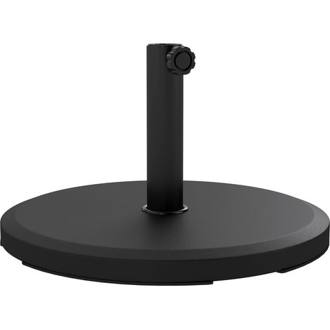 Base per ombrellone in cemento, portata 13 kg, supporto rotondo per ombrelloni con diametro del palo di 34 mm/38 mm/48 mm, colore nero.