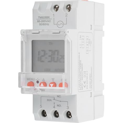 Minuterie numérique analogique Programmable 24 heures, rétro-éclairage LCD, Rail Din TM928BK 85-265V 30A
