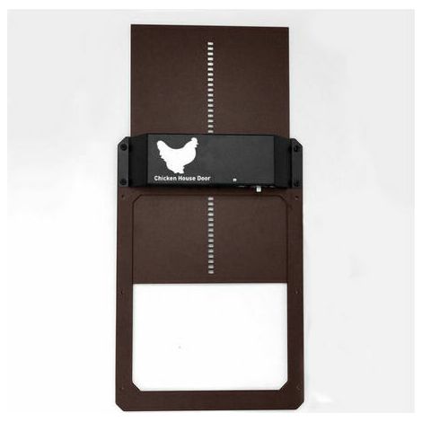 Puerta automática solar de plástico reforzado GABRIELLE para gallinero - Puerta automática para gallinero a batería