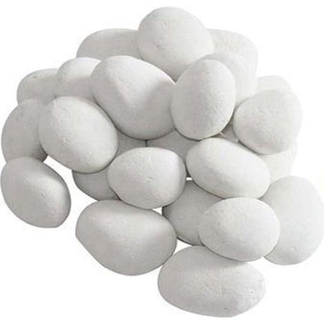 Ensemble de 24 pièces en céramique blanche pour cheminée décorative à gaz. (1/2)