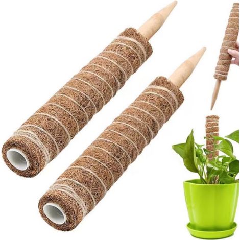 Lot de 2 Piliers de Support en Fibre de Coco pour Plantes Grimpantes – 30 cm Support pour Pothos, Monstera et Plantes d’Intérieur