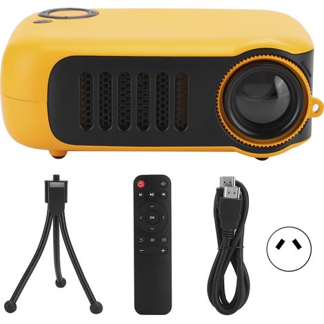 Filiyano – projecteur portable pour la – Mini projecteur portable pour la maison, résolution 320 x 240, écran LCD 2 pouces (100-240 V), orange et noir (1/5)