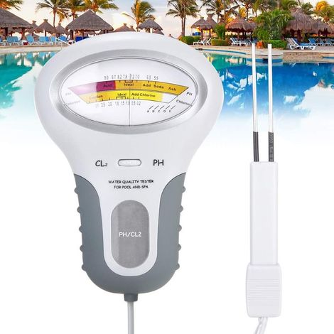 – Testeur de qualité de l'eau de piscine – Analyseur portable pH et chlore – Écran LCD – Résistant aux chocs – Pour piscines et spas - PC102 (1/4)
