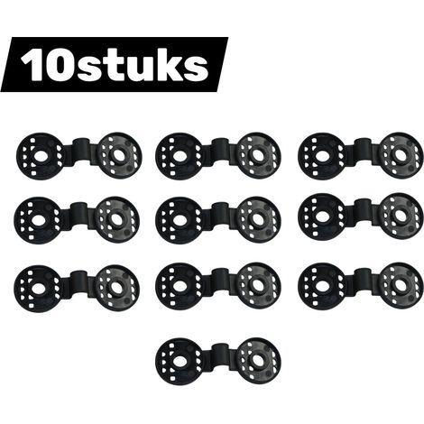 Lot de 10 boucles pour filets d'auvent extérieur clips de fixation pour poteaux boucles pour filets anti oiseaux couleur noir (1/5)